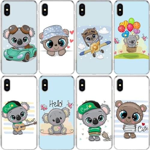 Cute koala lover cartoon candy Phone Case For iphone 11 12 Mini Pro XS MAX SE2020 8 7 6 6S Plus X 5 5S SE XR Cover Shell Coque