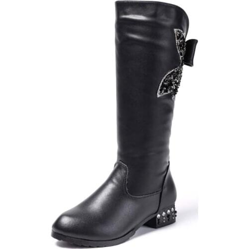 5 8 16 Years Fashion Bow ChildrenS Winter Knee Shoes Big Girl 2020 Princess Long Warm Snow Genuine Leather High Boots For Teens