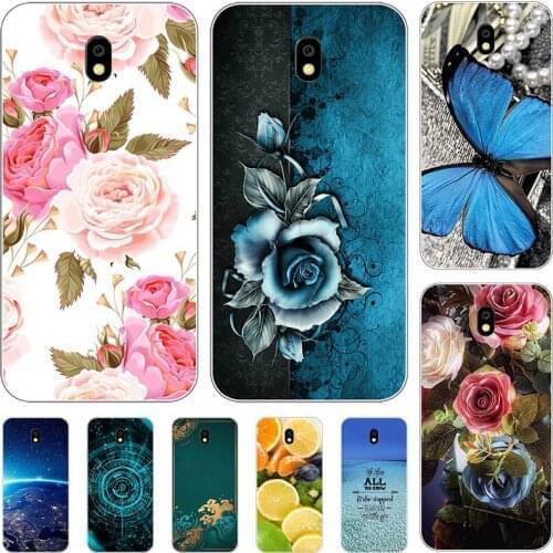 Fashion Flower Case For Samsung Galaxy J7 2017 J730 J7 Pro J5 2017 J530 J5 Pro J3 J330 Cover Soft Silicone Cat Printing Coque