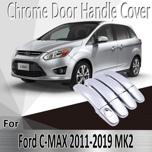 For Ford C-MAX C MAX MK2 2011~2019 2012 2013 Styling Stickers Decoration Chrome Door Handle Cover paint Refit Car Accessories
