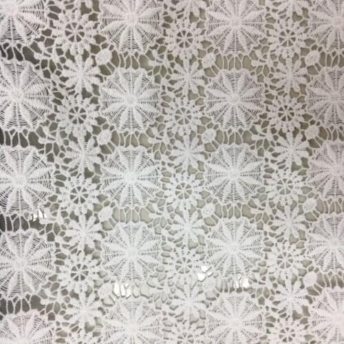 LASUI 1 yard 2019 New heavy water soluble Hollow lace embroidered fabric Blue mix white,black diy dress fabric