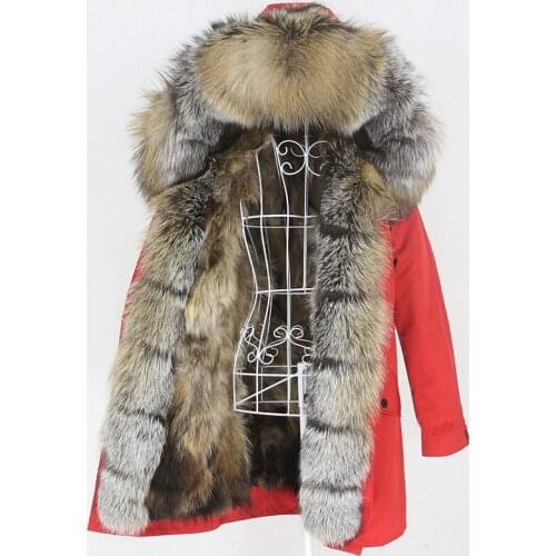 OFTBUY 2021 Long Waterproof Parka Natural Raccoon Fox Fur Real Fur Coat Hood Winter Jacket Women Outerwear Streetwear Detachable