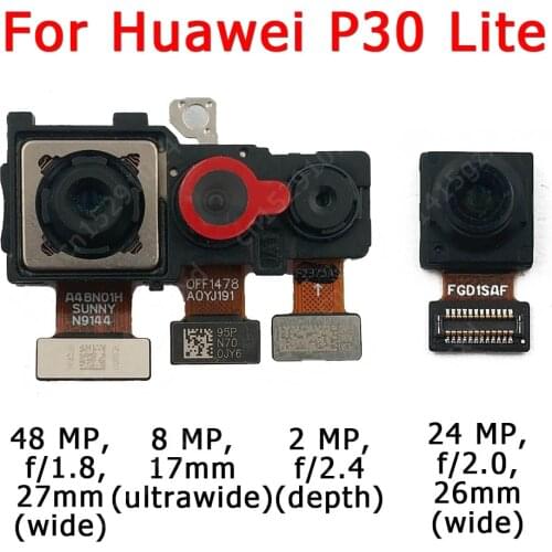 Original Front and Rear Back Camera For Huawei P30 Lite P30Lite Main Facing Camera Module Flex Replacement Spare Parts