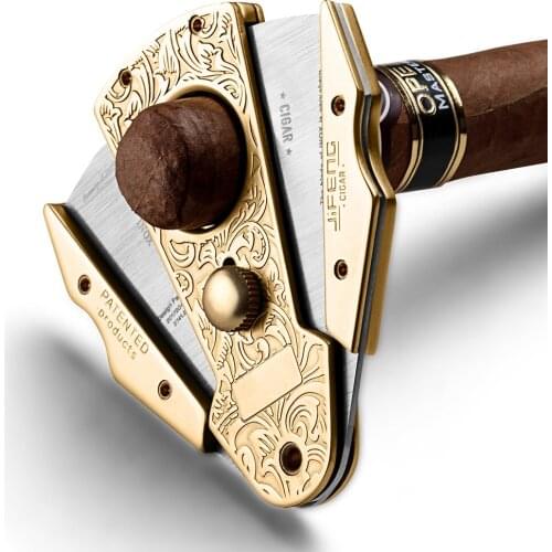 Stainless Steel Cigar Cutter Sharp Cigar Guillotine Scissors Portable Dual Blades Tobacco Cutting Cigar Cutter With Gift Box