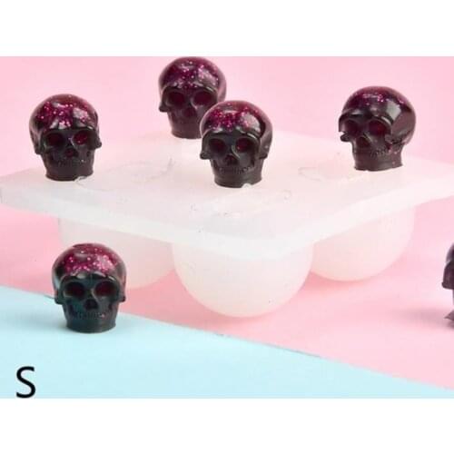3D Skull Silicone Mold Resin Epoxy Resin Diy Halloween Theme Jewelry Ice Making Tool Kitchen Baking Tools 1 Pc