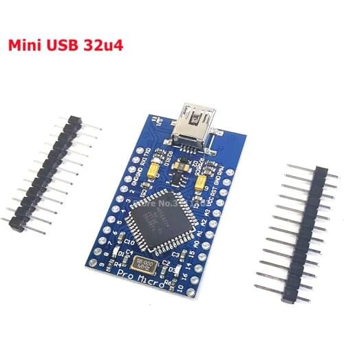 Pro Micro ATmega32U4 5V 16MHz Replace ATmega328 For Arduino Pro Mini With 2 Row Pin Header For Leonardo Mini Usb Interface