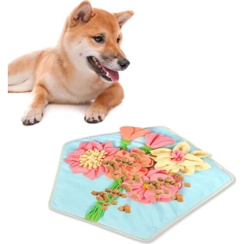 Pet Dog Snuffle Mat Nose Smell Training Blanket Sniffing Pad Slow Feeding Bowl Q0KA