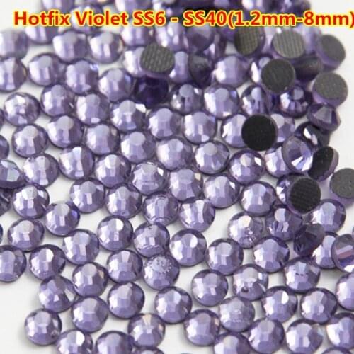 Glass Nail Crystal Violet/ Purple/ Purple Red SS20 DMC HotFix FlatBack Rhinestones crystal hot fix stone Iron On Rhinestones