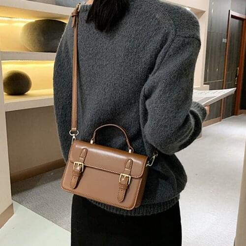 Vintage Pu Leather Womens Designer Handbag Portable Shoulder Messenger Bag Luxury Ladies Cross Body Bags and Travel Tote Bags