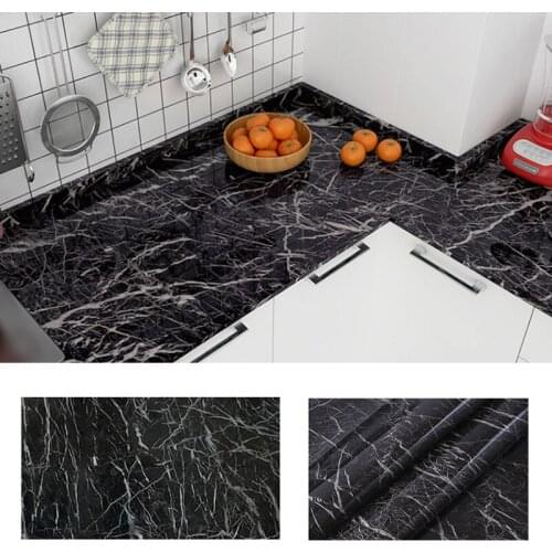 Waterproof Self Adhesive Wallpaper Marble Pattern Wall Stickers Modern Bathroom Kitchen Cupboard Room Decoration Sticky Paper
