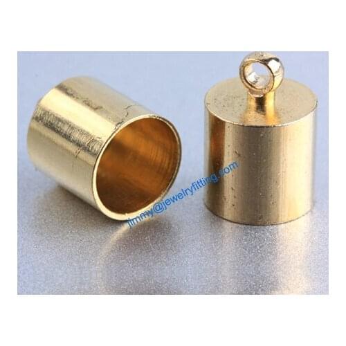 Jewelry Accessories Raw Brass End caps for laether cord end cap crimp beads cap end beads 9*13mm