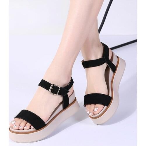 2020 Summer women sandals platform wedges thick heel flat sandals gladiator sandals ladies original platform sandals 8020