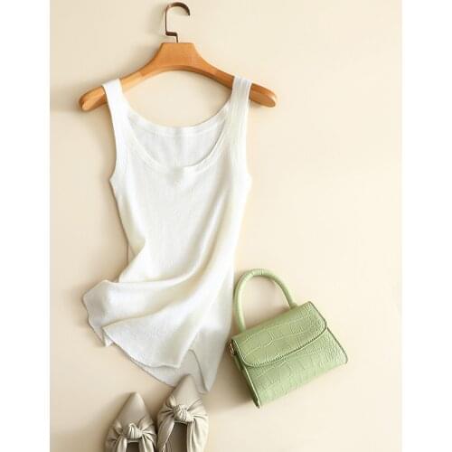 Vest Women 100% Cashmere Tank Summer Vest Blouse Female Casual Camisole Silk Tank Top Sexy Lace 4 Colors Basic Fashion