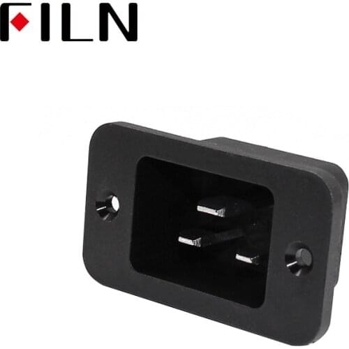 1Pcs High Quality 3 Pin Male Safe Power Socket Copper Inlet Connector Plug 16A 250V AC IEC320 Socket Computer Apparatus