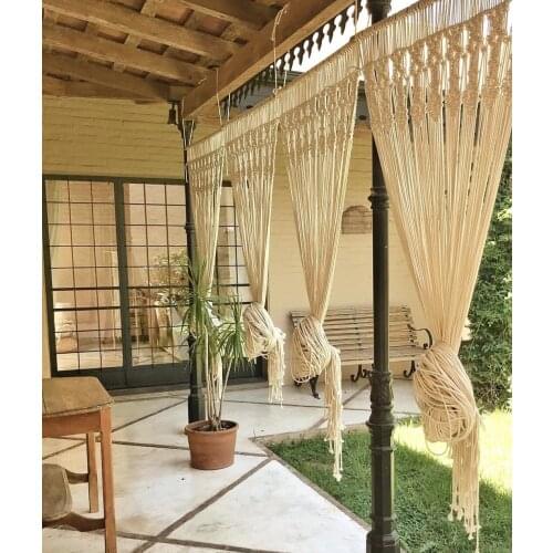 100 Cm X 250 Cm Macrame Wall Art Handmade Cotton Wall Hanging Tapestry with Bohemia Home Wedding Garden Party Decoration