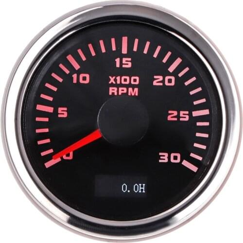3000 RPM Tachometer New 52MM Car Diesel Engine Tachometer With LCD Digital Hour meter Fit For Motorcycle Boat Marine