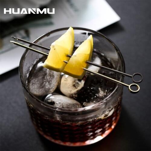 4Pcs/Set Fruit Sticks Stainless Steel Cocktail Picks Fruit Sticks Toothpicks For Party Bar Cocktail Fruit Stick Kitchen Supply