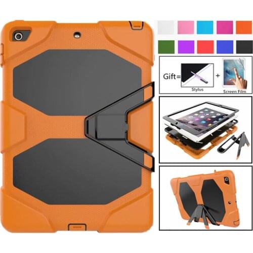 For iPad 2 / 3 / 4 9.7“ Shockproof Kids Protector Case For iPad2/3/4 Heavy Duty Silicone Hard Cover Kickstand Design Capa Fundas