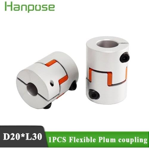 5X8 8X8 6X 6.35mm 8X10mm 10x10mm Aluminium flexible D20*L30 Jaw Shaft Coupling CNC Stepper Motor