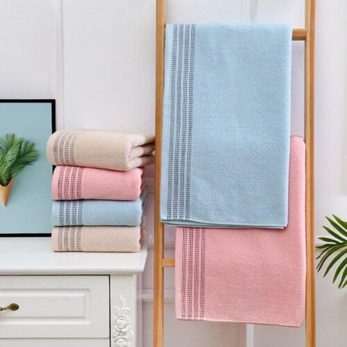 Stripe 1 Pcs Pure Cotton Bath Towel Dobby Solid Color Use for Four Season No Hair Loss No Fade Super Comfortable Bad Handdoek