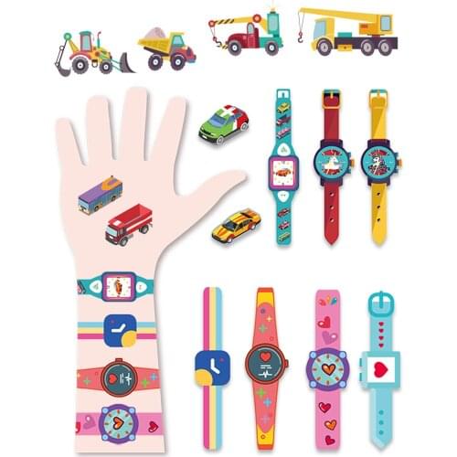Childrens Tattoo Sticker safety non toxic Princess Boy Girl Waterproof baby cartoon car watch Kid Cute Fake watermark stickers