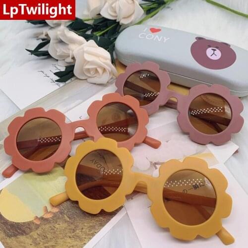 LpTwilight Lovely flower-shaped childrens sunglasses girls childrens glasses baby color sunglasses boys goggles UV protection