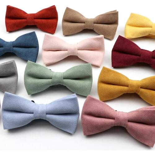 NEW Macarons Solid Color Men Bow Tie Super Soft Suede Classic Shirts Bowtie Bowknot Adult Child Butterfly Cravats For Wedding