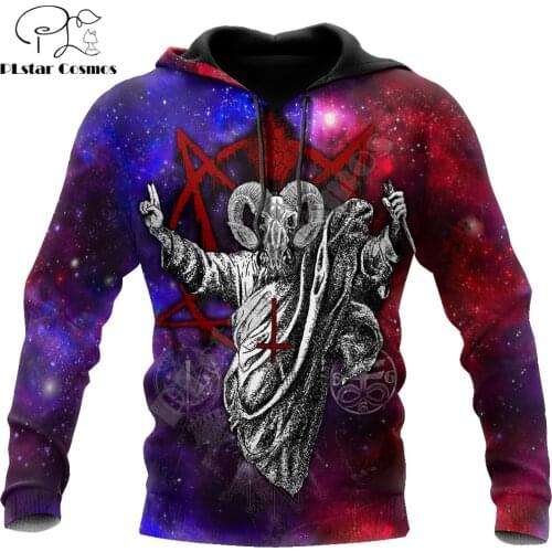 Galaxy Satanic Evil Pattern 3D Printed Autumn Men Hoodies Unisex Casual Pullovers Zip Hoodie Streetwear sudadera hombre DW614