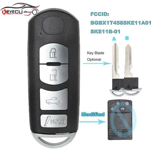 KEYECU SKE11B-01 Modified Smart Remote Key 4 Button 315MHz/434MHz for Mazda CX9 2007 2008 2009 FCCID: BGBX1T458SKE11A01