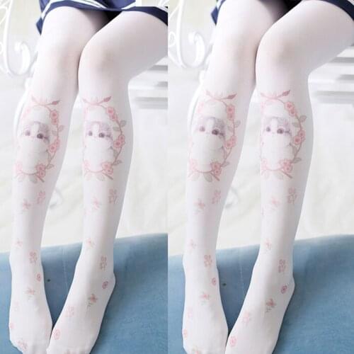 Velvet sweet college wind of cute cats printed socks DVA lolita pantyhose woman render stockings stockings XWZ-L014