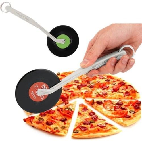 Creative Vinyl Record Pizza Cutter Slicer Cool Record Player New CD Record Design Pizza Wheels Cutter Roller Knife Pizza Tools