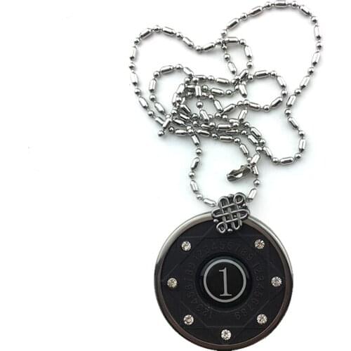 Fashion Design Number Necklaces-Lava Stone Quantum Scalar Energy Pendant Necklace for Women Men