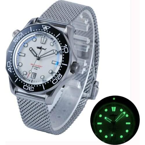 HEIMDALLR Watch Automatic NH35 Mens Mechanical Wristwatch Luxury Diver Watches 200m Japan C3 Luminous Titanium Sea Ghost
