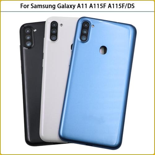 New For Samsung Galaxy A11 A115F A115F/DS Battery Back Cover Rear Door Chassis Housing Case With Camera Frame Lens Logo Replace