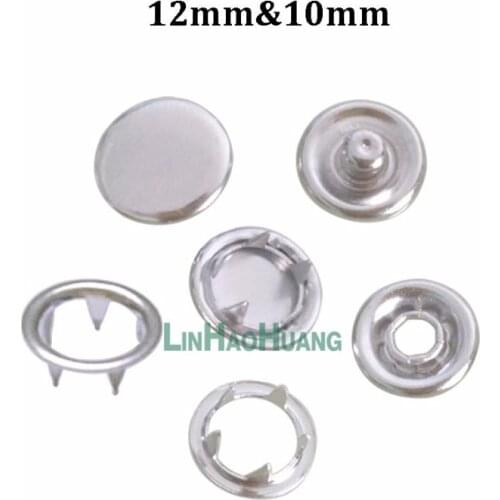 Wholesale 200sets/lot #333 #222 12mm/10mm SS double cap prong snap buttons 4 part buttons fastener metal buttons 2016062401
