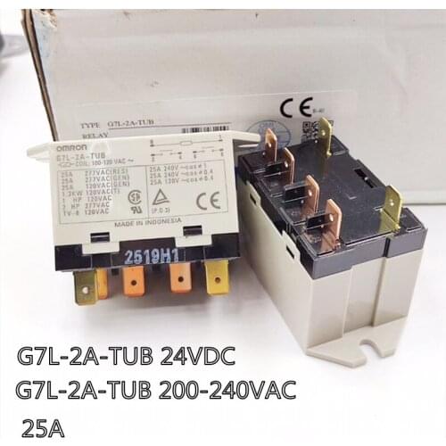 100%Original NEW High-power relay G7L-2A-TUB 24VDC G7L-2A-TUB 200/240VAC G7L 2A TUB DC24V 25A Air conditioning relay