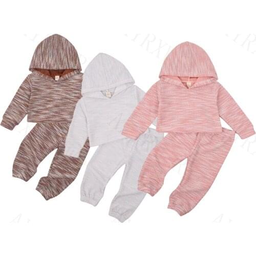 1-6Y Fashion Girls Clothing Sets Spring Autumn Toddler Kids Girls Knitted Sweater Hoodies Tops+Pants Casual Tracksuits Outfits
