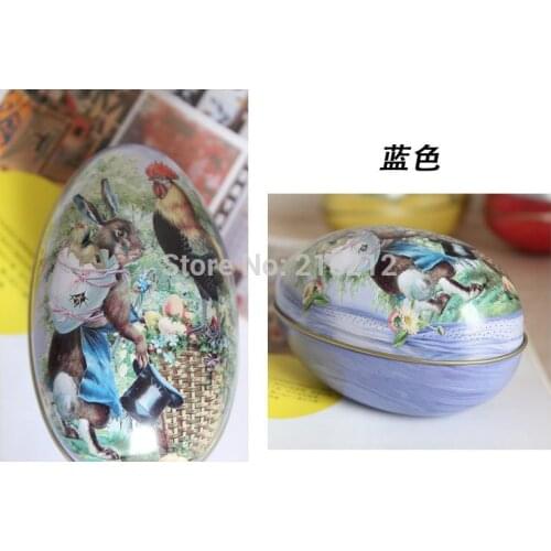Easter decoration cabochons Fashion easter eggs tin candy storage box