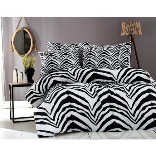Zebra Double Personality Duvet Cover Set Black White
