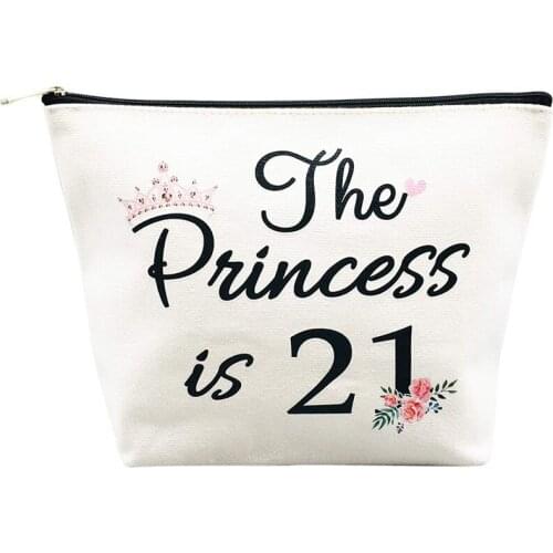 The Princess is 21 years old 1998 21st Twenty One Bday birthday Cosmetic bag sash mirror decoration gift present Photo props