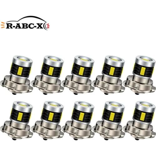 RUIANDSION Wholesale 10X P26S Motorcycle Headlight Scooter Moped Headlamp Harvester LED Bulb DC10-30V 12V 24V 6000K 18W 1000Lm