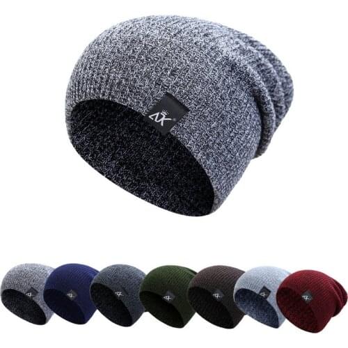 Knitted Beanie Women Hats Men Winter Soft Skullies Beanies Casual Slouchy Hat Crochet Beanie hat Female Outdoor Bonnet Baggy Cap