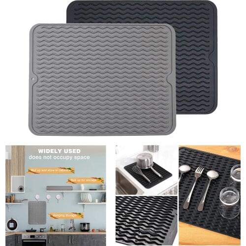 40x30cm Silicone Dish Drying Mat Draining Pad BPA Free Refrigerator liner