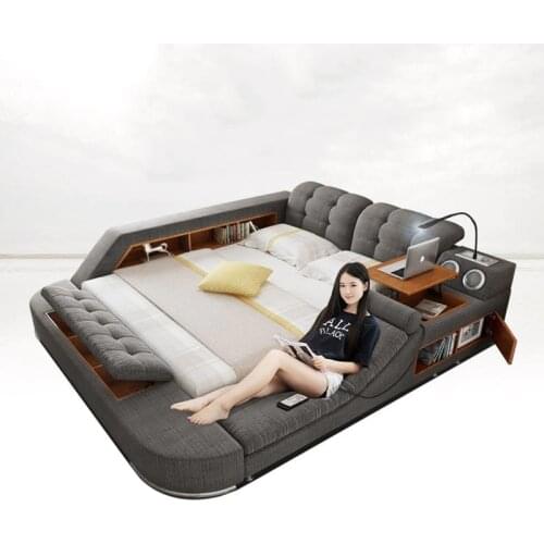 Smart Bed Fabric Cloth Massage Bed Frame Bedroom Furniture Home Muebles De Dormitorio спальня мебел per la casa Mutifunctional