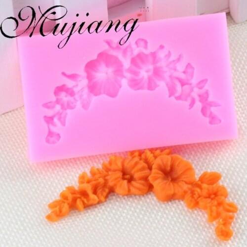 Garland Flower Circle Border Gum Paste Cake Molds Chocolate Moulds Kitchen Baking Sugarcraft Fondant Cake Decoration Tools