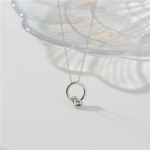 XGH2 Knotted Necklace Women Jewelry 925 Sterling Silver Choker Necklace Sterling Silver Jewelry