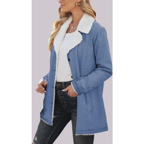 Winter Outwear Women Plus Velvet Jackets Long Sleeve Turn Collar Warm Coat Female Thick Cotton Coat