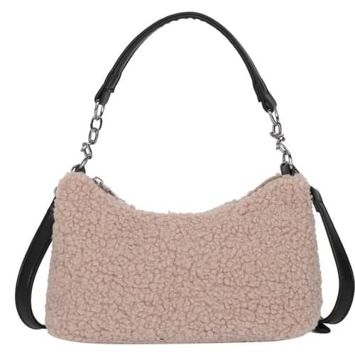 Women Fleece Shoulder Messenger Bags Winter Fashion Handbags Female Chain Crossbody Satchel Pouch