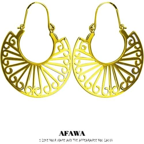 2021 Stainless Steel Flower Bohemia Hoop Earrings for Women Gold Color Round Earring Women Jewelry aros pendientes E9208S01