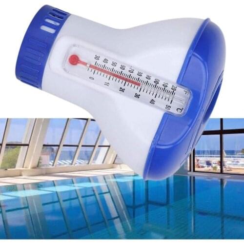 Floating Chlorine Dispenser 5 Inch Disinfection Floating Pill Disinfecting Box 1PC Chemical Pool Spa Pool Thermometer